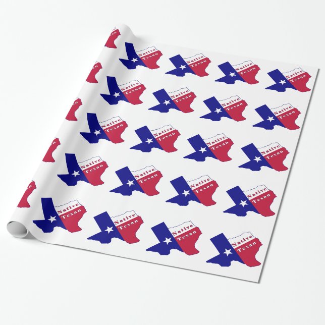 Inbyggd Texan Flagga Karta Presentpapper (Utrullad)