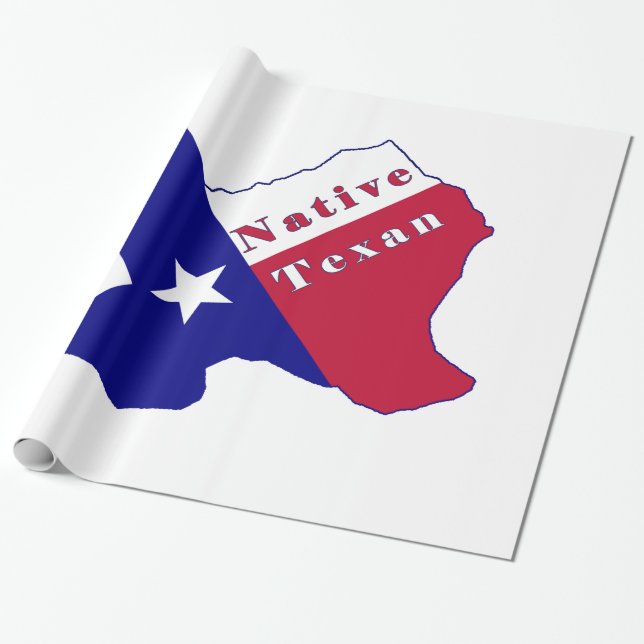 Inbyggd Texan Flagga Karta Presentpapper (Utrullad)