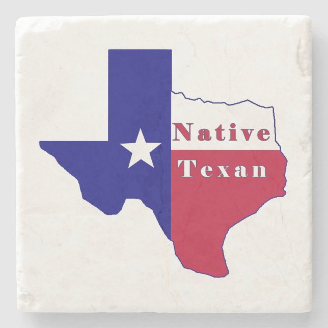 Inbyggd Texan Flagga Karta Stenunderlägg (Framsidan)
