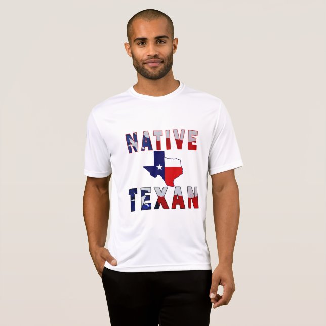 Inbyggd Texan Flagga Karta T Shirt (Hel framsida)