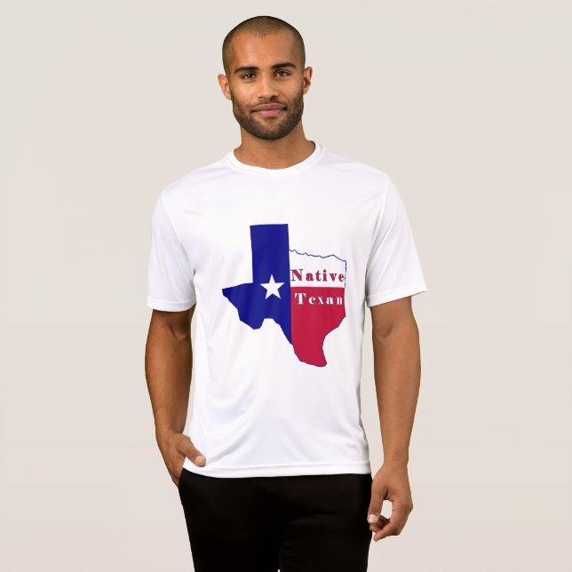 Inbyggd Texan Flagga Karta T Shirt (Hel framsida)