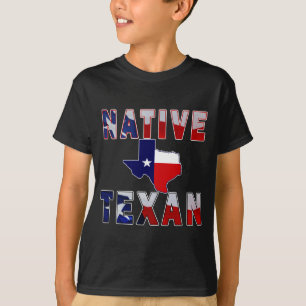 Inbyggd Texan Flagga Karta T Shirt