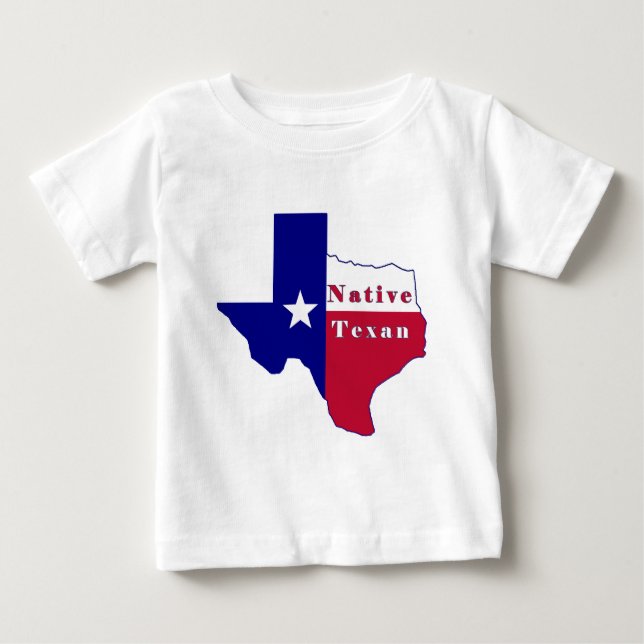 Inbyggd Texan Flagga Karta Tee (Framsida)
