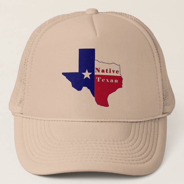 Inbyggd Texan Flagga Karta Truckerkeps (Framsida)