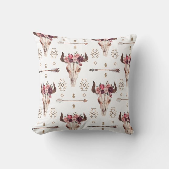 Inbyggd tjurskul och pilar stam- och skarvlös pate kudde (Framsida)