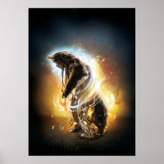 Inbyggd utskrift av amerikanska "björn" poster