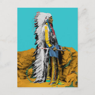 Inbyggt amerikanskt Lakota Sioux-vykort Vykort