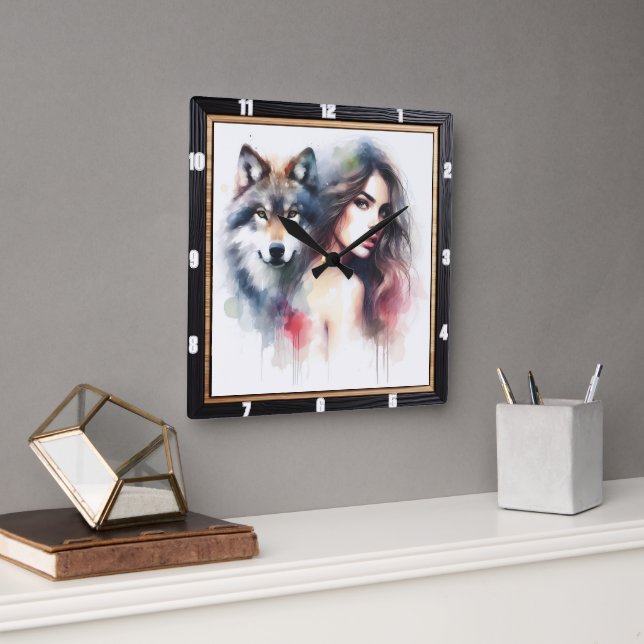 Inbyggt essens: Hjärtsmatande glöd i skogen Fyrkantig Klocka (Kontor)