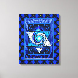 Inbyggt glas Magen David Quilt Canvastryck