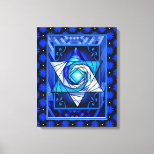 Inbyggt glas Magen David Quilt Canvastryck