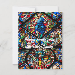 Inbyggt Glass Glad påsk-kort med redigerbar text Anteckningskort