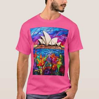 Inbyggt glass Stil Sydney Opera House T Shirt