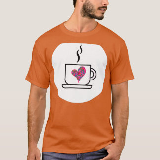 Inbyggt kaffe kopp t shirt