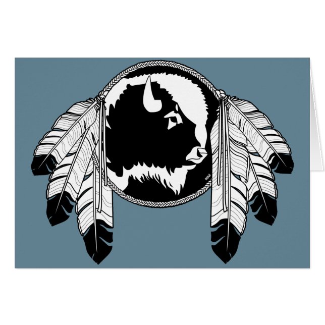 Inbyggt konsthandkort - första nationens naturskyd hälsningskort (Framsidan Horizontal)