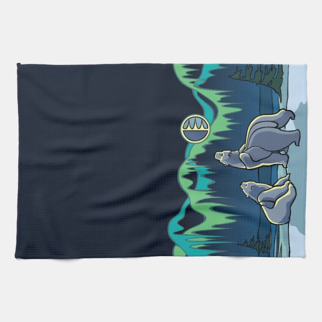 Inbyggt tornstråd för björnkonst med Polar Kökshandduk (Horisontell)