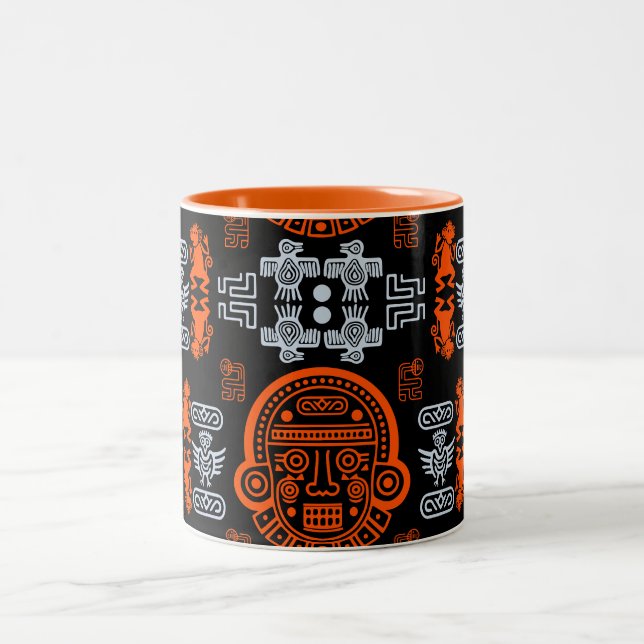 inca Aztec Home Decor Två-Tonad Mugg (Center)