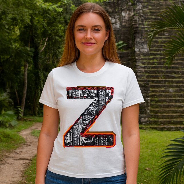 Inca Bokstav Z Konstnärlig Font T-Shirt (Skapare uppladdad)