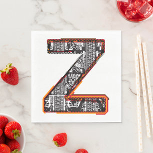 Inca Brev Z Konstnärliga typsnitt Napkins Pappersservett