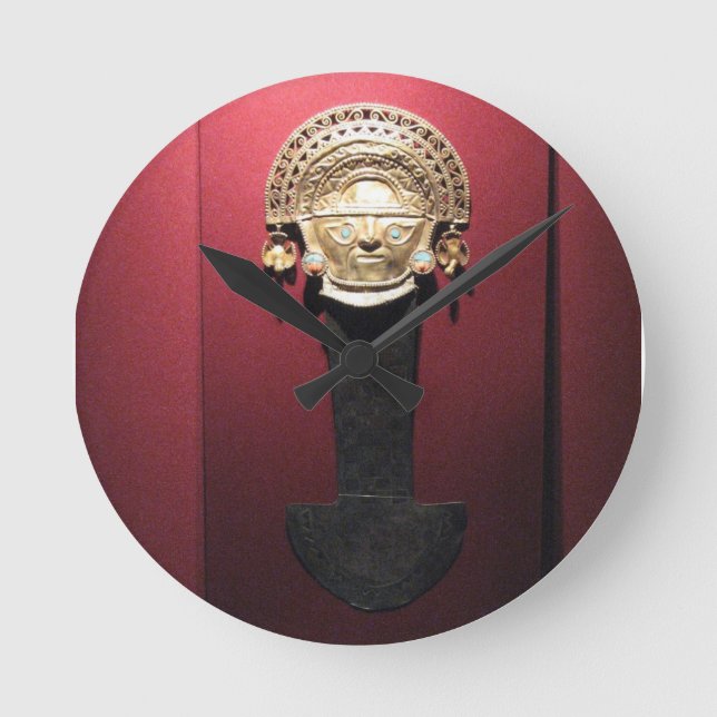 Inca guld ceremonial knivar (Tumi), Lima, Peru Rund Klocka (Framsida)