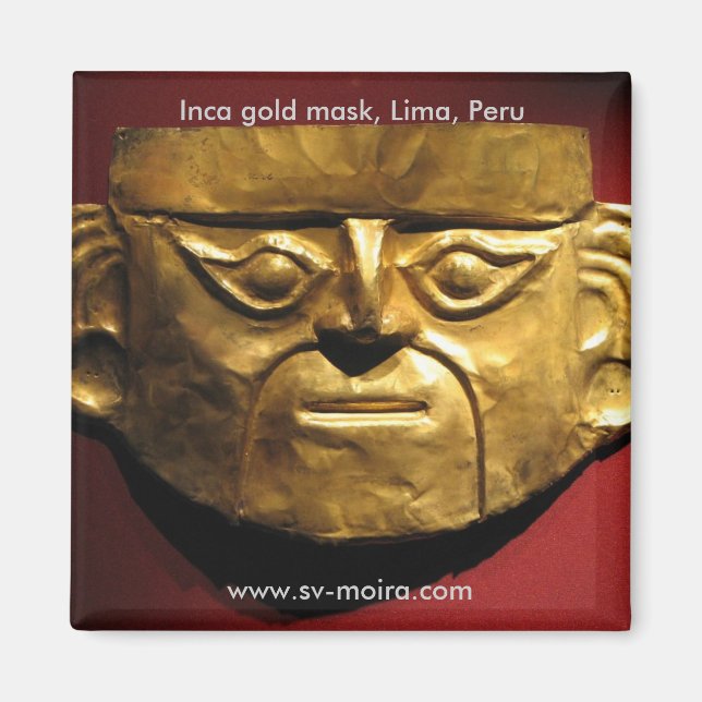 Inca guld mask, Lima, Peru Magnet (Framsidan)