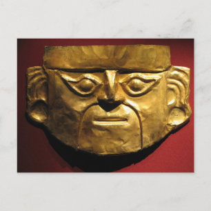 Inca guld mask, Lima, Peru Vykort