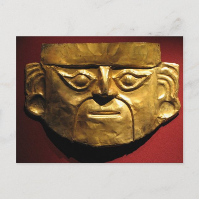 Inca guld mask, Lima, Peru Vykort (Framsida)