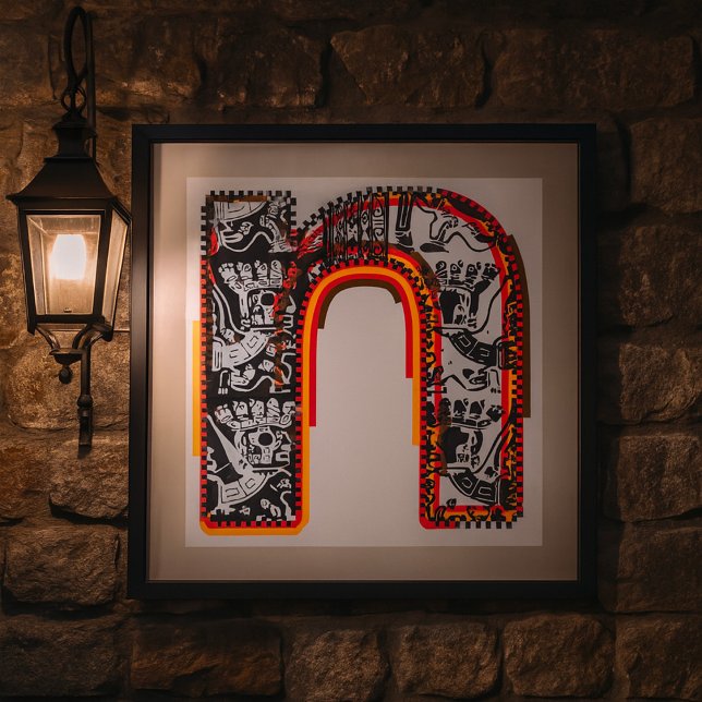 Inca Letter N Artistic Lettering Poster (Skapare uppladdad)