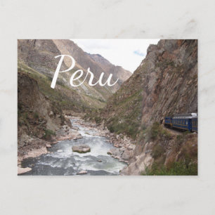 Inca räl tåg till Machu Picchu i Peru-vykort Vykort