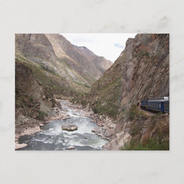 Inca räl tåg till Machu Picchu vykort (Framsida)