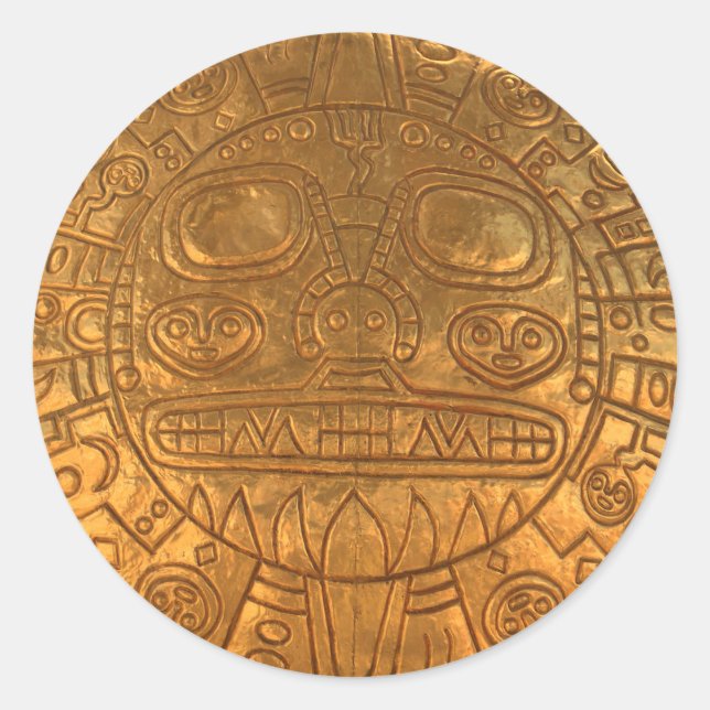 Inca sköld runt klistermärke (Framsida)