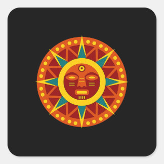 Inca Sol Fyrkantigt Klistermärke