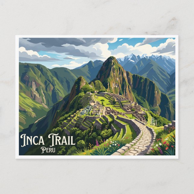 Inca-stigen Cusco Peru Vykort (Framsida)
