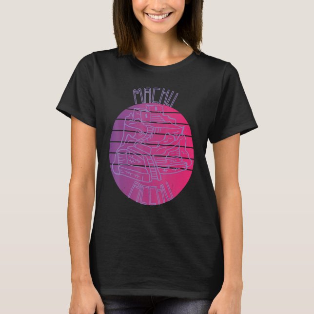 Inca town Peru Machu Picchu Ruined city South Amer T Shirt (Framsida)
