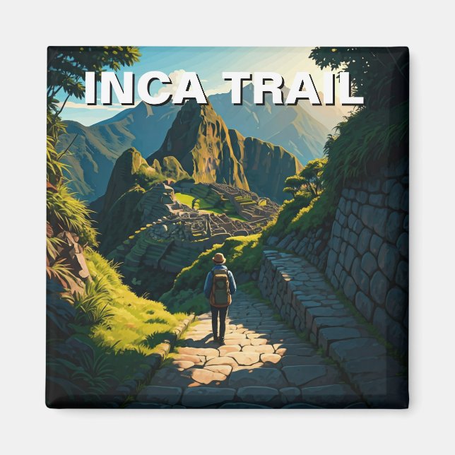 Inca Trail Peru Machu Picchu Hike Magnet (Framsidan)
