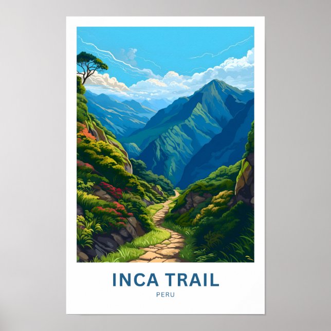 Inca Trail Peru Travel Skriv ut Poster (Framsidan)