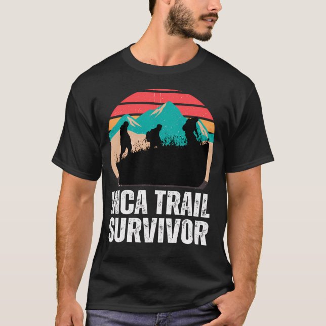 Inca Trail Survivor Peruvian Mountains T Shirt (Framsida)