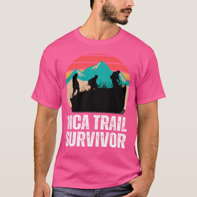Inca Trail Survivor Peruvian Mountains T Shirt (Framsida)