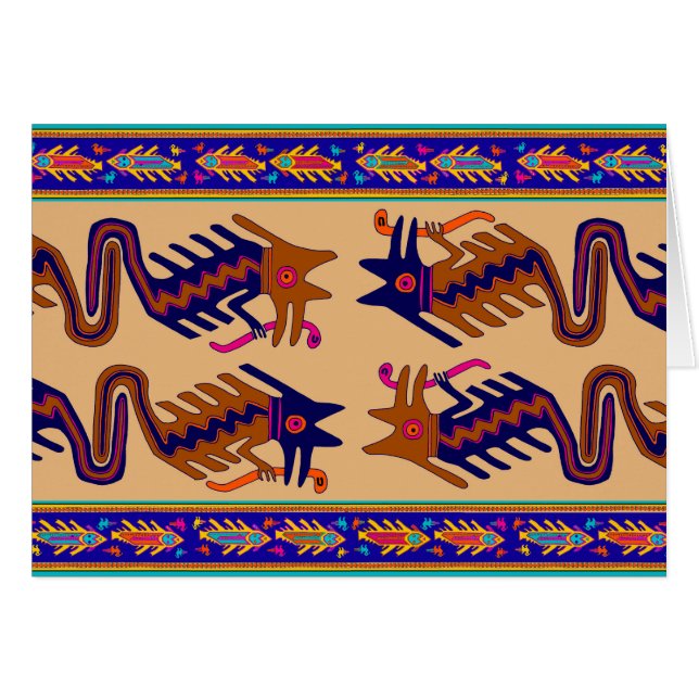 Inca Tribal Serpent Hälsningskort (Framsidan Horizontal)