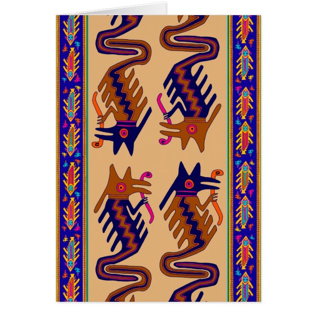 Inca Tribal Serpent Hälsningskort (Framsidan)