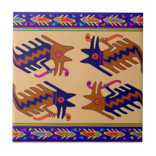 Inca Tribal Serpent Kakelplatta