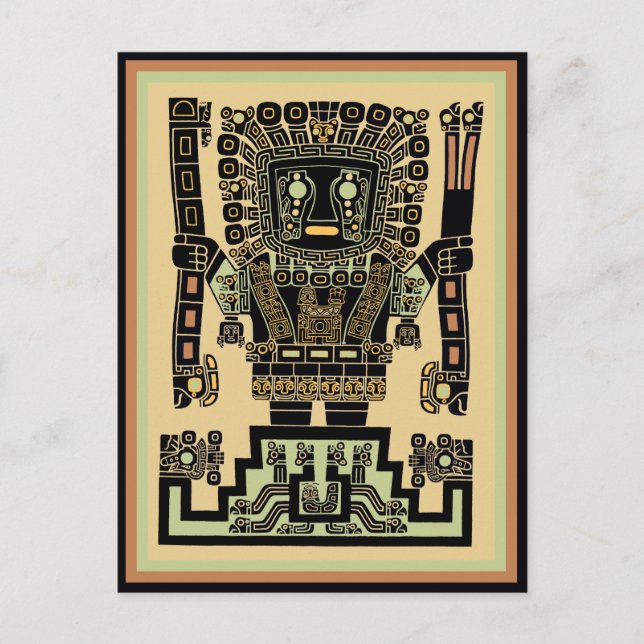 Inca Warrior Gud Vykort (Framsida)