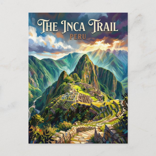Incaleden till Machu Picchu Peru Vykort (Framsida)