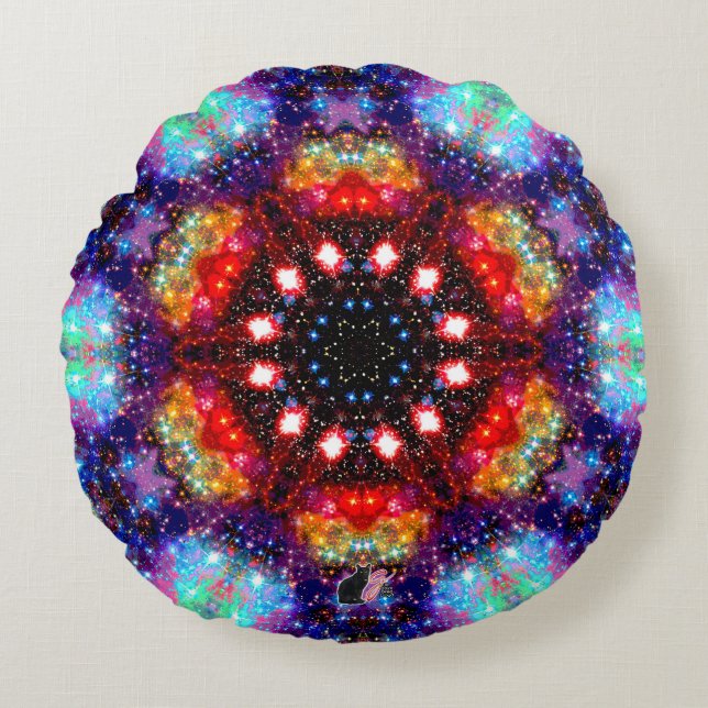 Incanfallence Stellar Kaleid Round Pillow Rund Kudde (Framsidan)