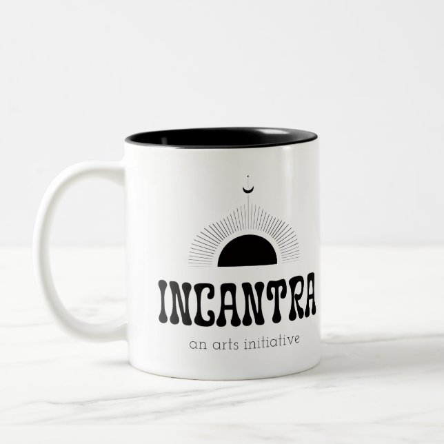 incantra primär logo (ljus-på-mörk) Två-Tonad mugg (Vänster)