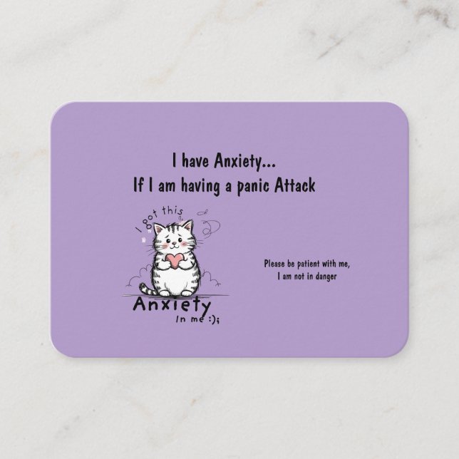 Incase of a Panic Attack Business Card Visitkort (Framsida)