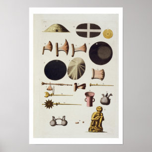 Incaverktyg och artefacts, Peru, från 'Le Poster