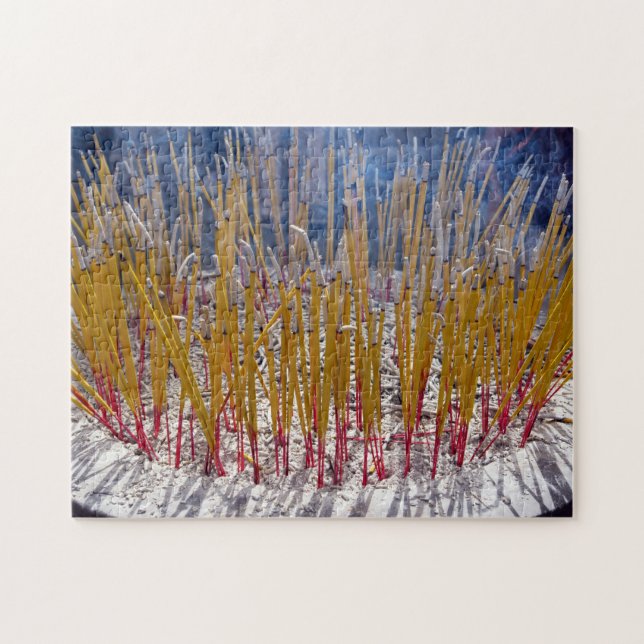 Incense i ett tempel - Zhongdian, Yunnan, China Pussel (Horisontell)