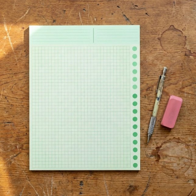 (Inch Ruled Squared) Green Blank Grid Graph Paper Anteckningsblock (promotional green Engineering Graph Pad ruled Company math)