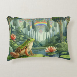 Inchanting William Morris Frog i en skog Prydnadskudde