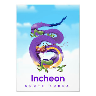 Incheon Sydkorea Dragon Fototryck